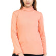 Women High Neck Peach Sweatshirt