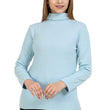 Women High Neck Sky Blue Sweatshirt