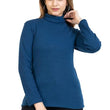 Women High Neck Indigo Sweatshirt