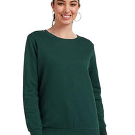 Women Crew Neck Green Sweatshirt