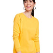 Women Crew Neck Yellow Sweatshirt