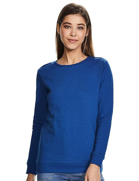 Women Crew Neck Royal Blue Sweatshirt