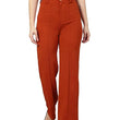 Women Polyester Solid Orange Trousers