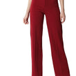 Women Polyester Solid Cherry Maroon Trousers