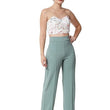 Women Solid Polyester Light Blue Trouser