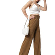 Women High Rise Korean Dark Brown Trousers