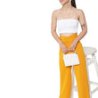 Women High Rise Korean Yellow Trousers