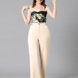 Women's High Rise Beige Cotton Fit Trousers