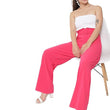 Women High Rise Korean Rose Pink Trousers