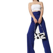 Women High Rise Korean Royal Blue Trousers