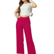 Women Solid Blend Magenta Trousers