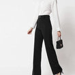 Women Solid Blend Black Trousers