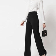 Women Solid Blend Black Trousers