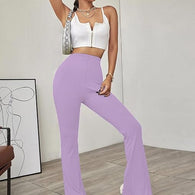 Women Casual Formal Light Purple Trouser