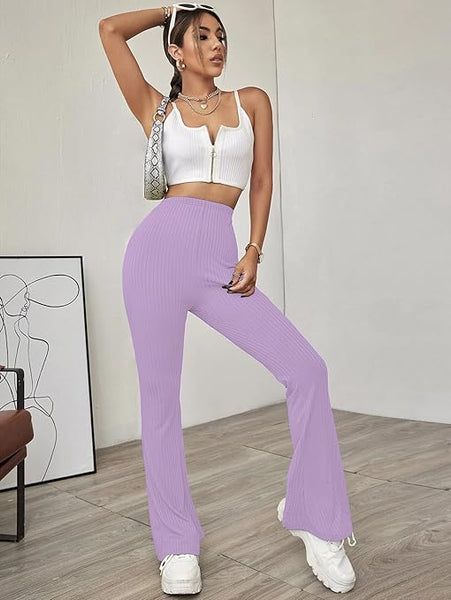 Women Casual Formal Light Purple Trouser