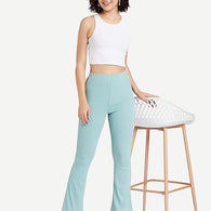 Women Casual Formal Light Teal Trouser