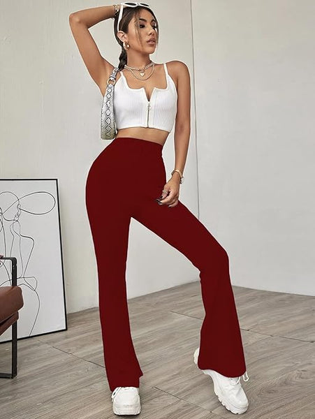 Women Casual Formal Maroon Trouser