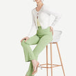 Women Casual Formal Pista Green Trouser