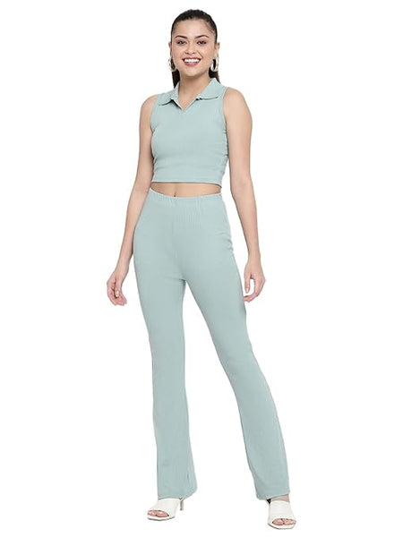 Women Casual Formal Teal Trouser