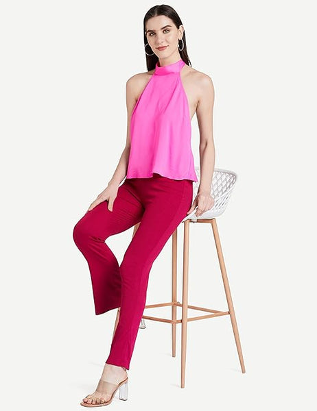 Women Casual Formal Wine Trouser