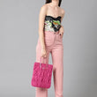 Women's High Rise Light Pink Cotton Fit Trousers