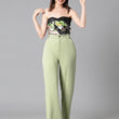 Women's High Rise Saga Green Cotton Fit Trousers