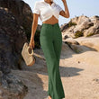 Women Bell Bottom Green Trousers