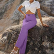 Women Bell Bottom Lavender Trousers