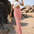 Women Bell Bottom Peach Trousers