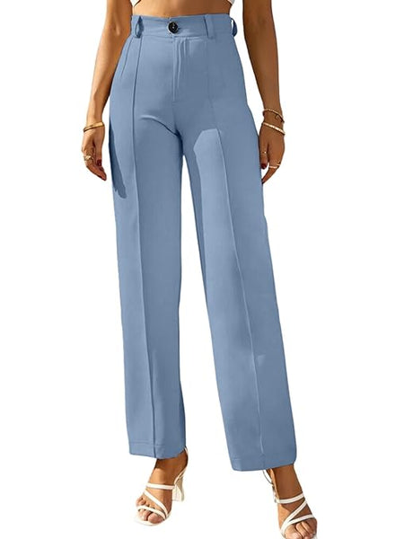 Women Bell Bottom Sky Blue Trousers