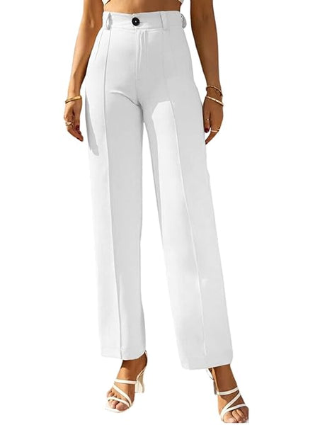 Women Bell Bottom White Trousers