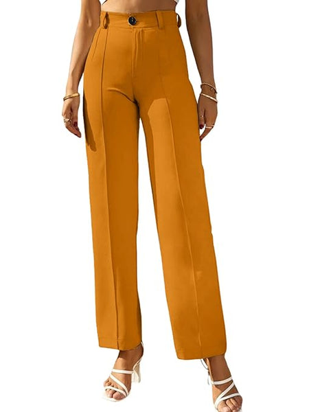 Women Bell Bottom Mustard Yellow Trousers