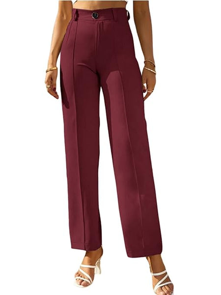 Women Bell Bottom Maroon Trousers