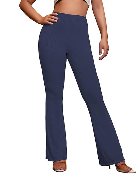 Women Stretchy Yoga Dress Navy Blue Trouser