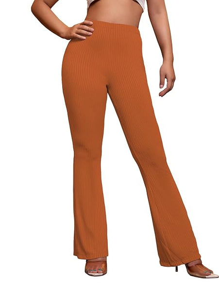 Women Stretchy Yoga Dress Rust Orange Trouser