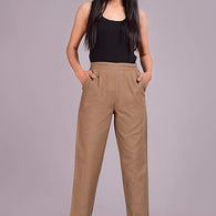 Women Casual Formal Brown Trouser