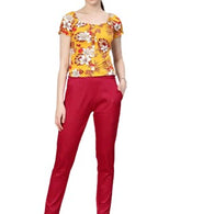 Women Casual Formal Red Trouser