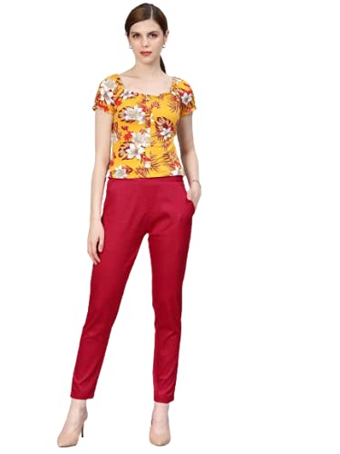 Women Casual Formal Red Trouser