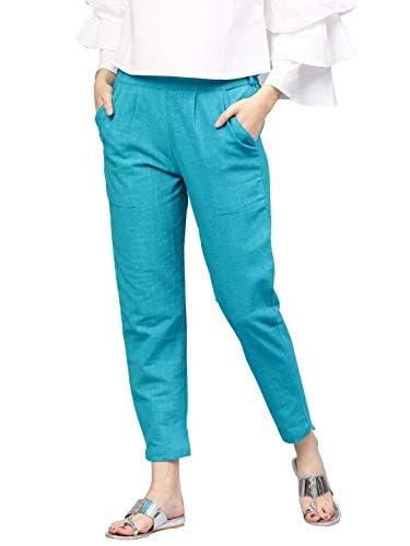 Women Casual Formal Torquoise Trouser