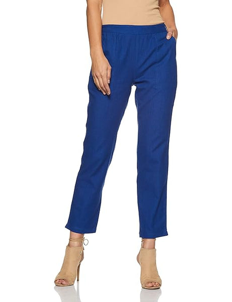 Women Casual Formal Blue Trouser