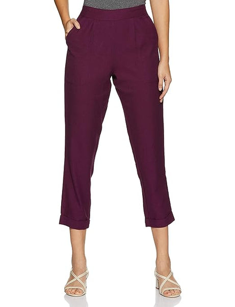 Women Casual Formal Purple Trouser