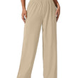 Women & Girls Wide Leg Korean Beige Trousers