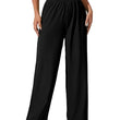 Women & Girls Wide Leg Korean Black Trousers