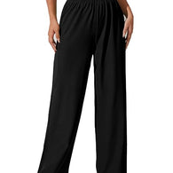 Women & Girls Wide Leg Korean Black Trousers