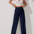 Women & Girls Wide Leg Korean Navy Blue Trousers