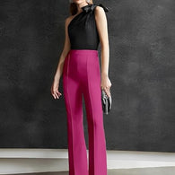 Women High-Waisted Pink Trousers