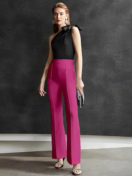 Women High-Waisted Pink Trousers