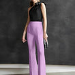 Women High-Waisted Lavender Trousers