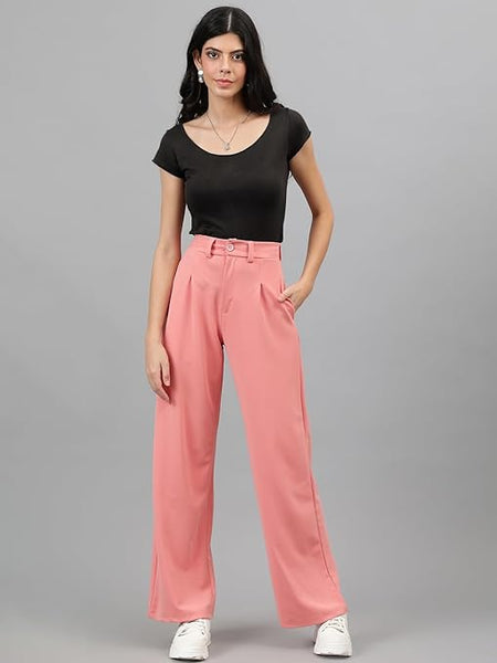 Womens Korean Baby Pink Trousers