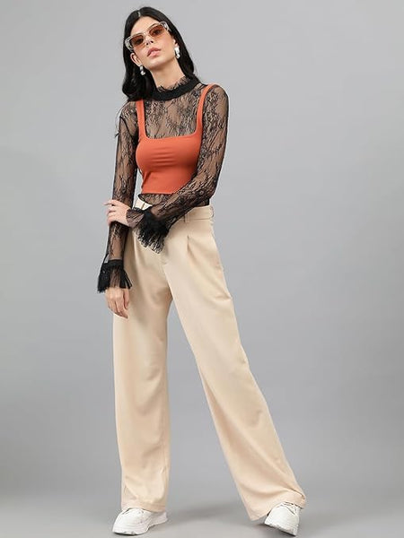 Womens Korean Beige Trousers